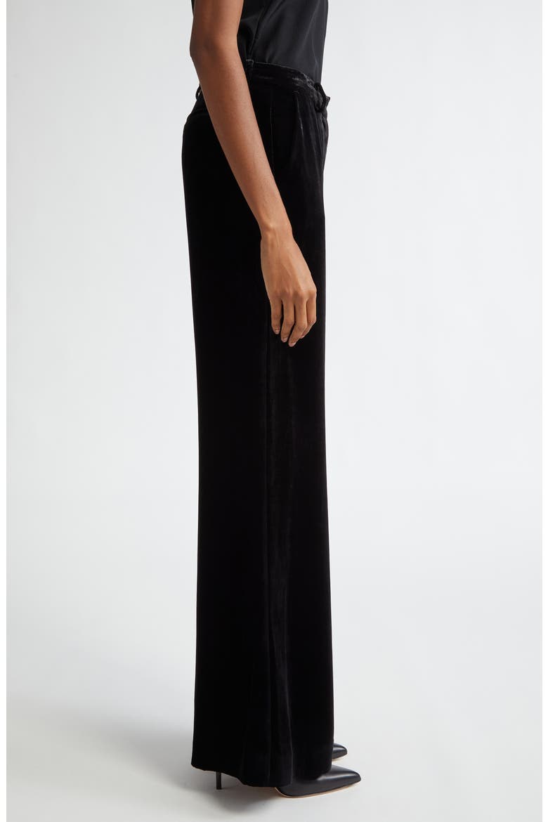 Pilar Wide Leg Velvet Pants, Alternate, color, BLACK