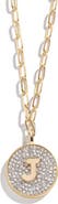 BaubleBar Pavé Initial Pendant Necklace