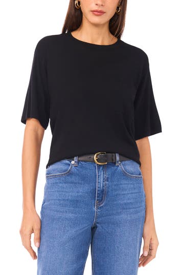 1.state Cable Knit Poncho Sweater In Rich Black