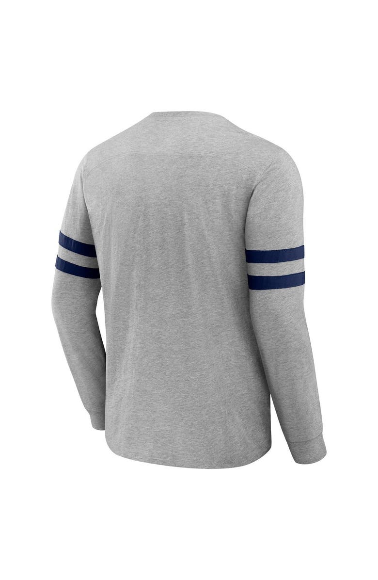 NFL X DARIUS RUCKER Men's NFL x Darius Rucker Collection by Fanatics Heather Gray New England Patriots Henley Long Sleeve T-Shirt, Alternate, color,