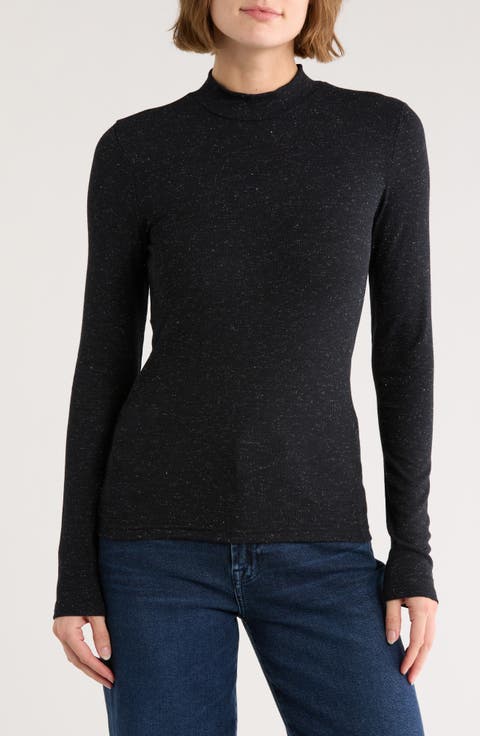 Shimmer Mock Neck Sweater