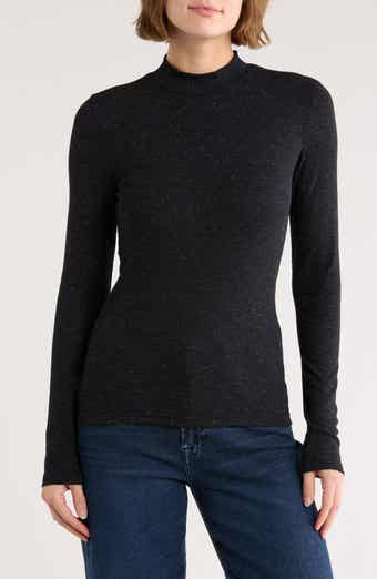 Splendid Shimmer Mock Neck Sweater