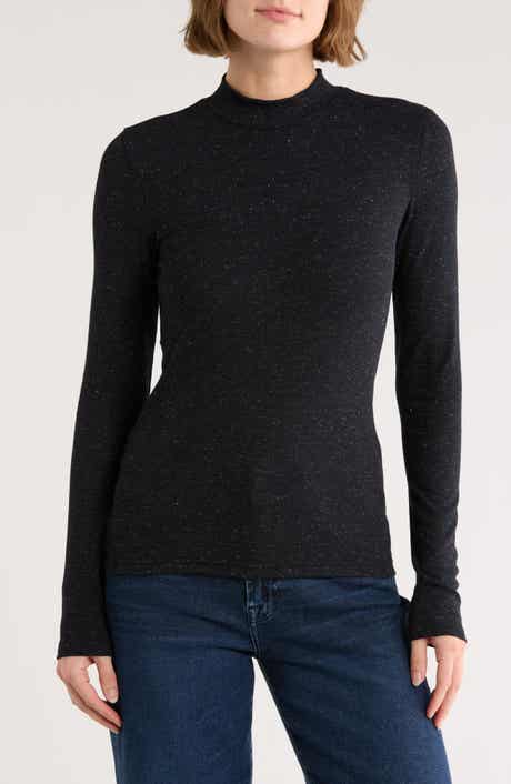 Splendid Shimmer Mock Neck Sweater