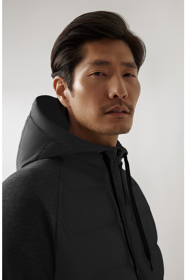 HyBridge Huron 675 Fill Power Hooded Down Sweatshirt Jacket, Alternate, color, BLACK