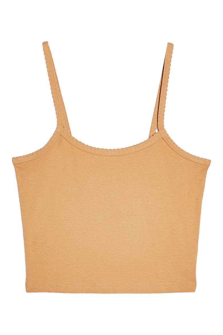 Sasha Scallop Crop Camisole, Alternate, color, STONE