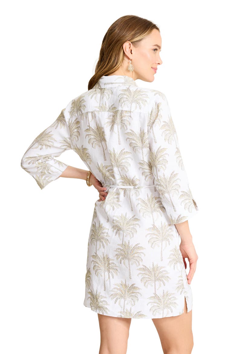 Palm Banks Tie Waist Shift Dress, Alternate, color, SEA CLAY