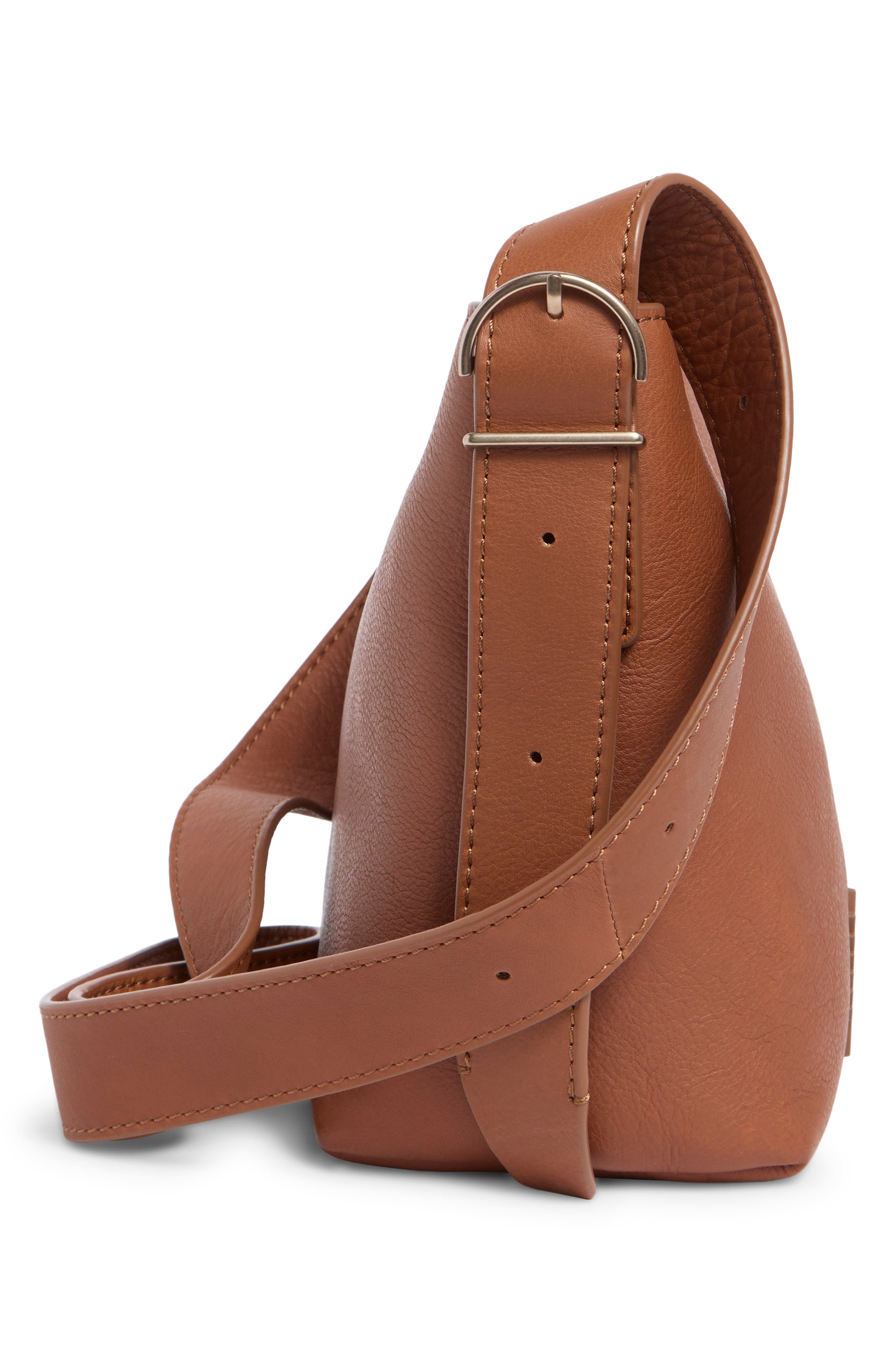 Jayden Leather Bucket Crossbody Bag, Alternate, color, CHESTNUT