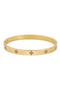 CZ Clover Bangle Bracelet