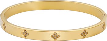 CZ Clover Bangle Bracelet