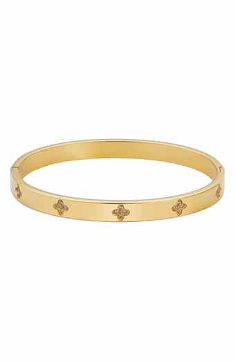 Adornia CZ Clover Bangle Bracelet