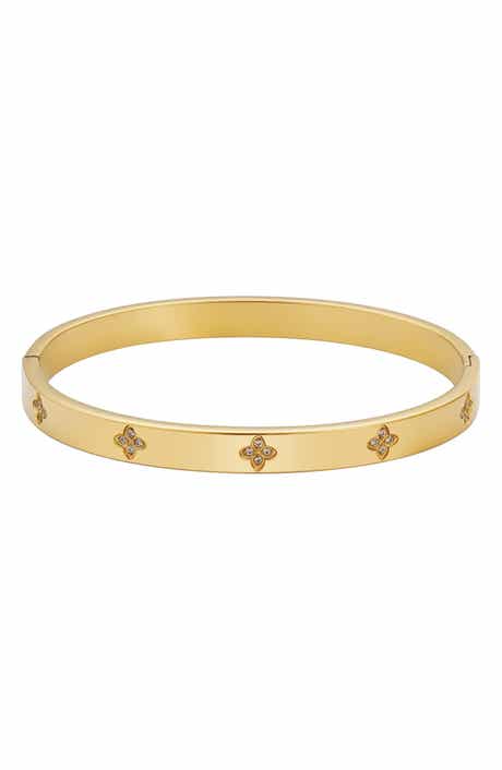 Adornia CZ Clover Bangle Bracelet