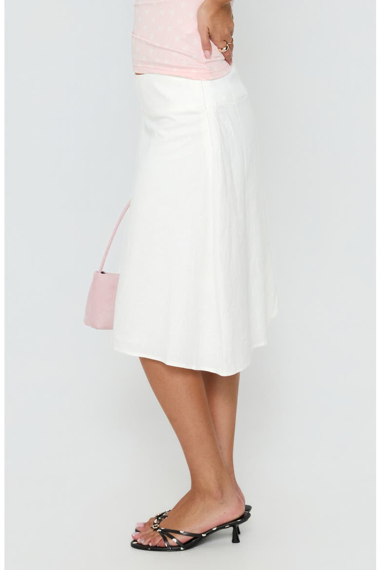Such Delight Linen Blend Midi Skirt, Alternate, color, WHITE