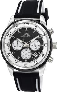 PORSAMO BLEU Arthur Chronograph Silicone Strap Watch, 44mm