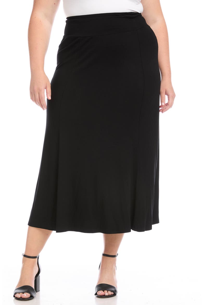 Jersey Midi Skirt, Alternate, color, BLACK