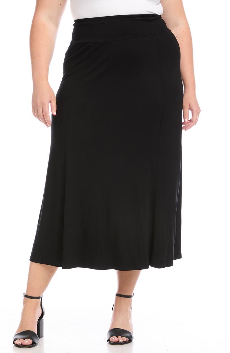 Karen Kane Jersey Midi Skirt, Alternate, color, Black