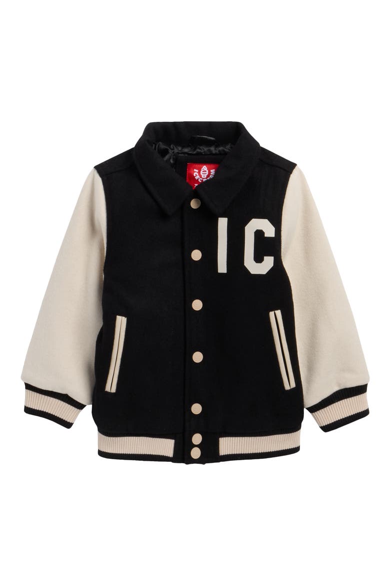 Kids' Constellation Wool Blend Varsity Jacket, Main, color, BLACK