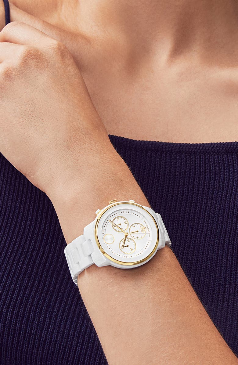 Movado Bold Verso Chronograph Ceramic Bracelet Watch, 40mm, Alternate, color, 