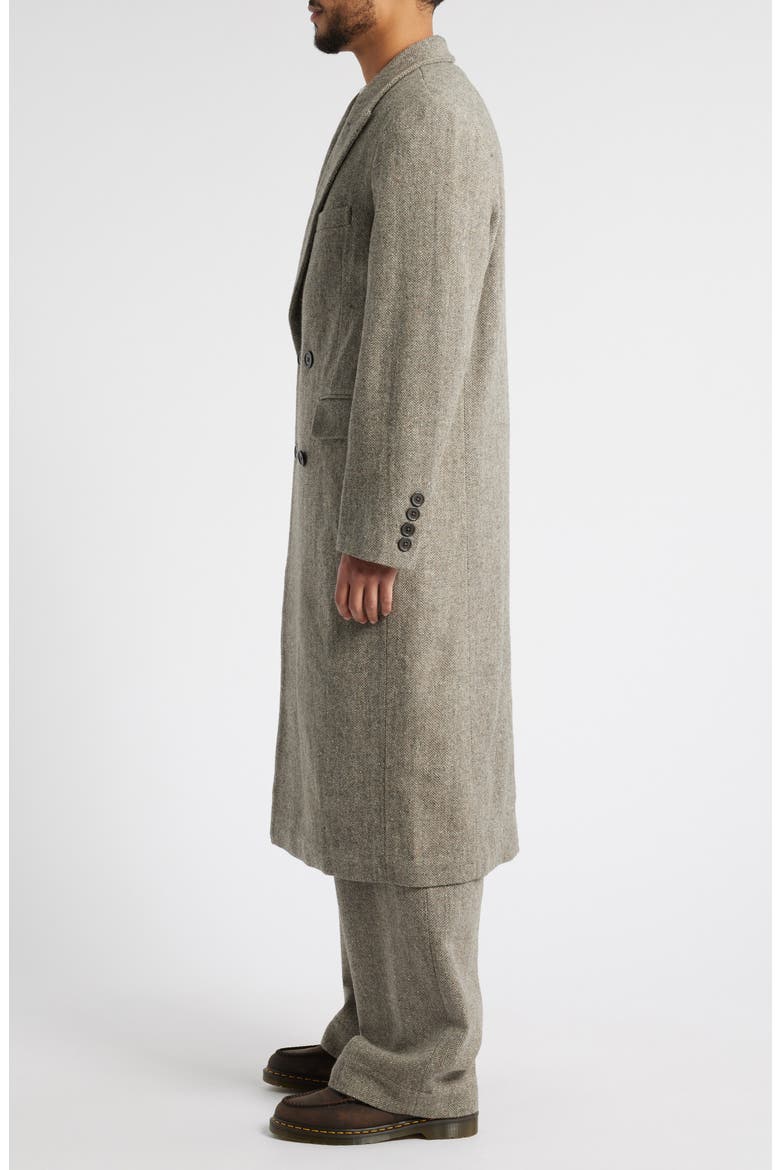 Manor Herringbone Tweed Wool & Silk Coat, Alternate, color, GREY HERRINGBONE