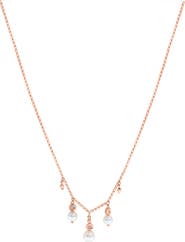 EFFY 14K Yellow Gold Diamond & Freshwater Pearl Fringe Necklace