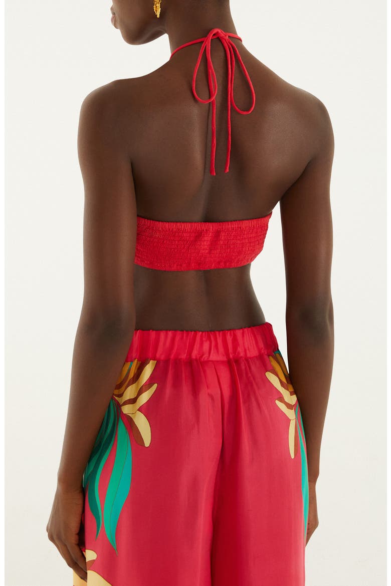 3D Shell Embroidered Halter Cover-Up Top, Alternate, color, BANANA QUEEN