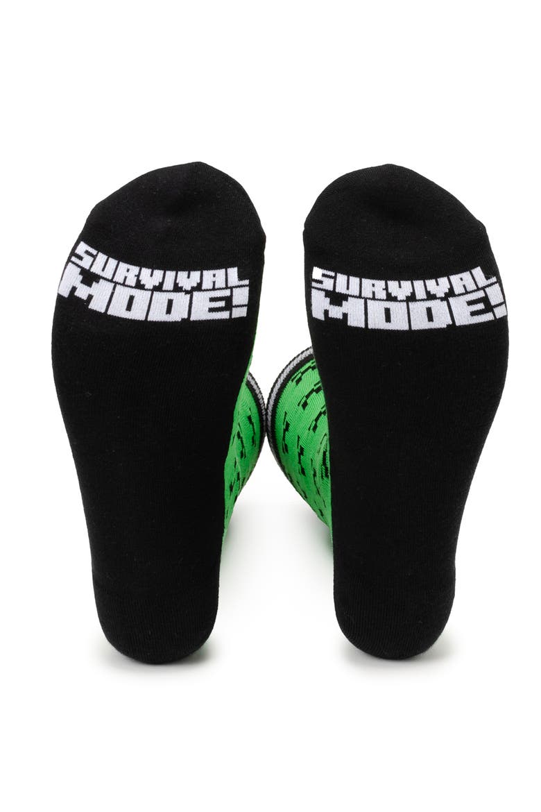 Minecraft Creeper Adult & Kids' Crew Socks Set, Alternate, color, GREEN