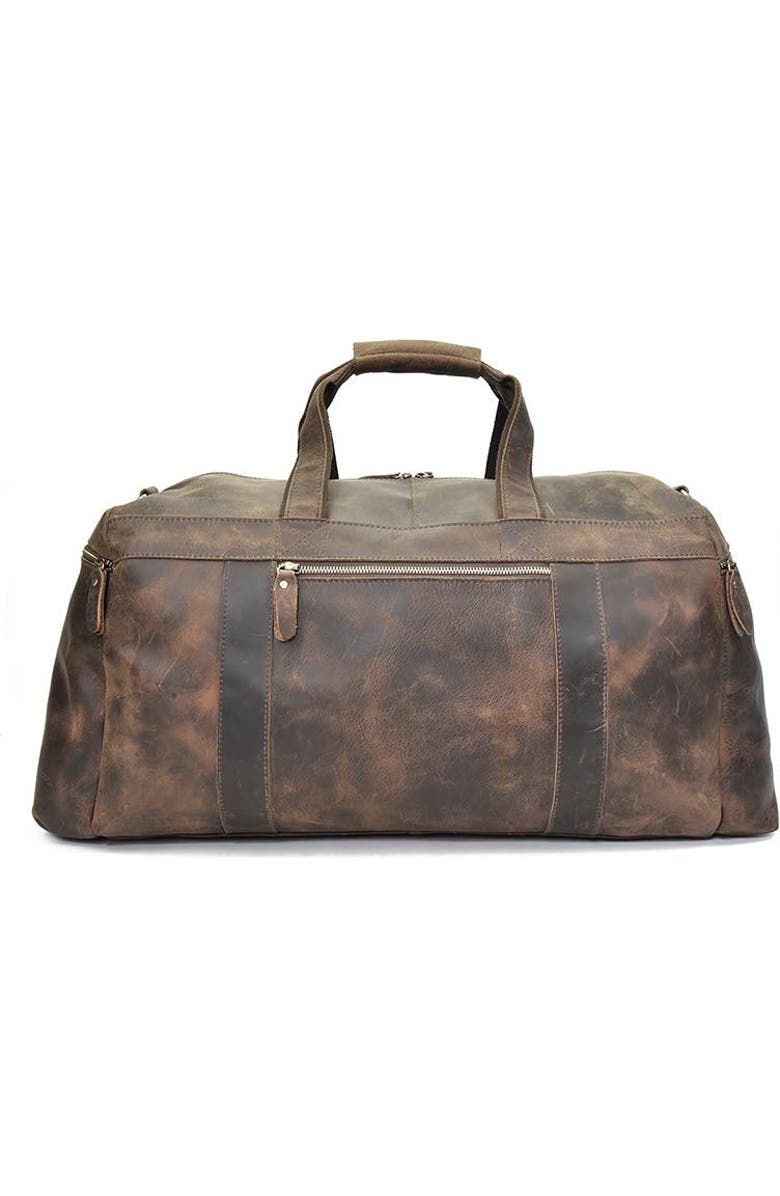 STEEL HORSE LEATHER The Colden Duffle Bag | Large Capacity Leather Weekender, Alternate, color, Dark Brown