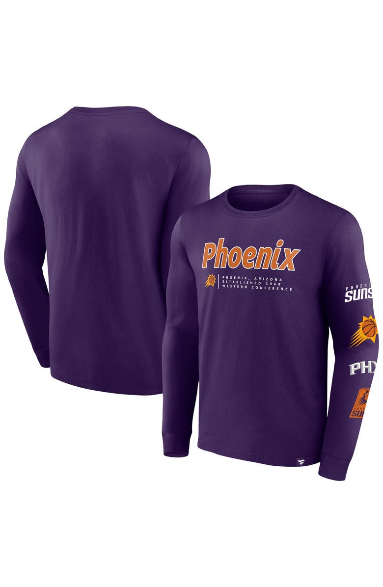 FANATICS Men's Fanatics Branded Purple Phoenix Suns Baseline Long Sleeve T-Shirt, Main, color, Purple