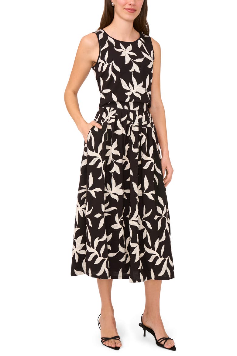 Botanical Embellished Sleeveless Shell, Alternate, color, RICH BLACK 060