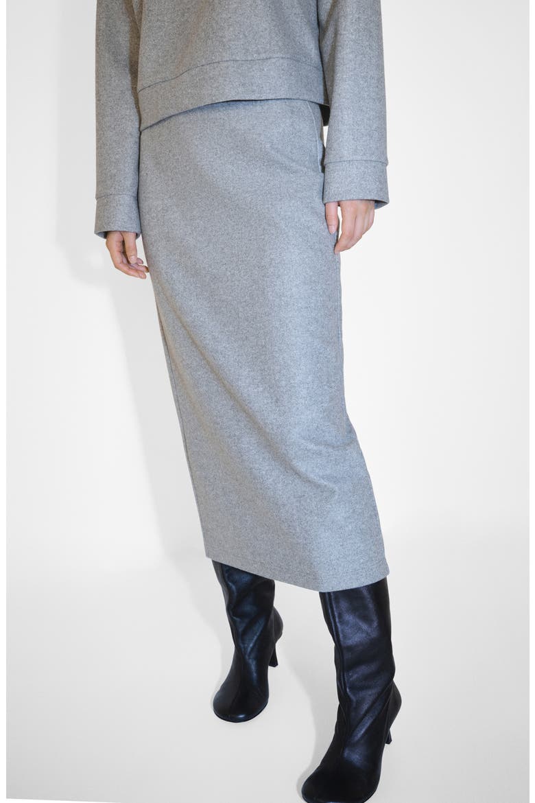 French Terry Midi Skirt, Main, color, GREY