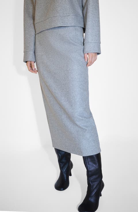 French Terry Midi Skirt