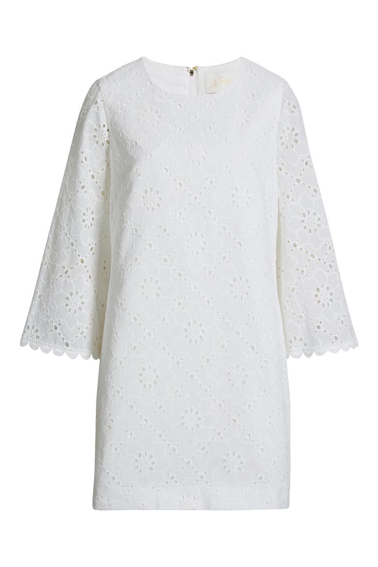 Richie Eyelet Embroidered Shift Dress, Alternate, color, RESORT WHITE BEACH HAVEN