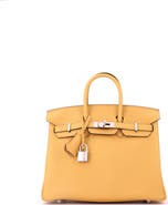 Pre-Owned Hermes Birkin Handbag Yellow Togo with Palladium Hardware 25
