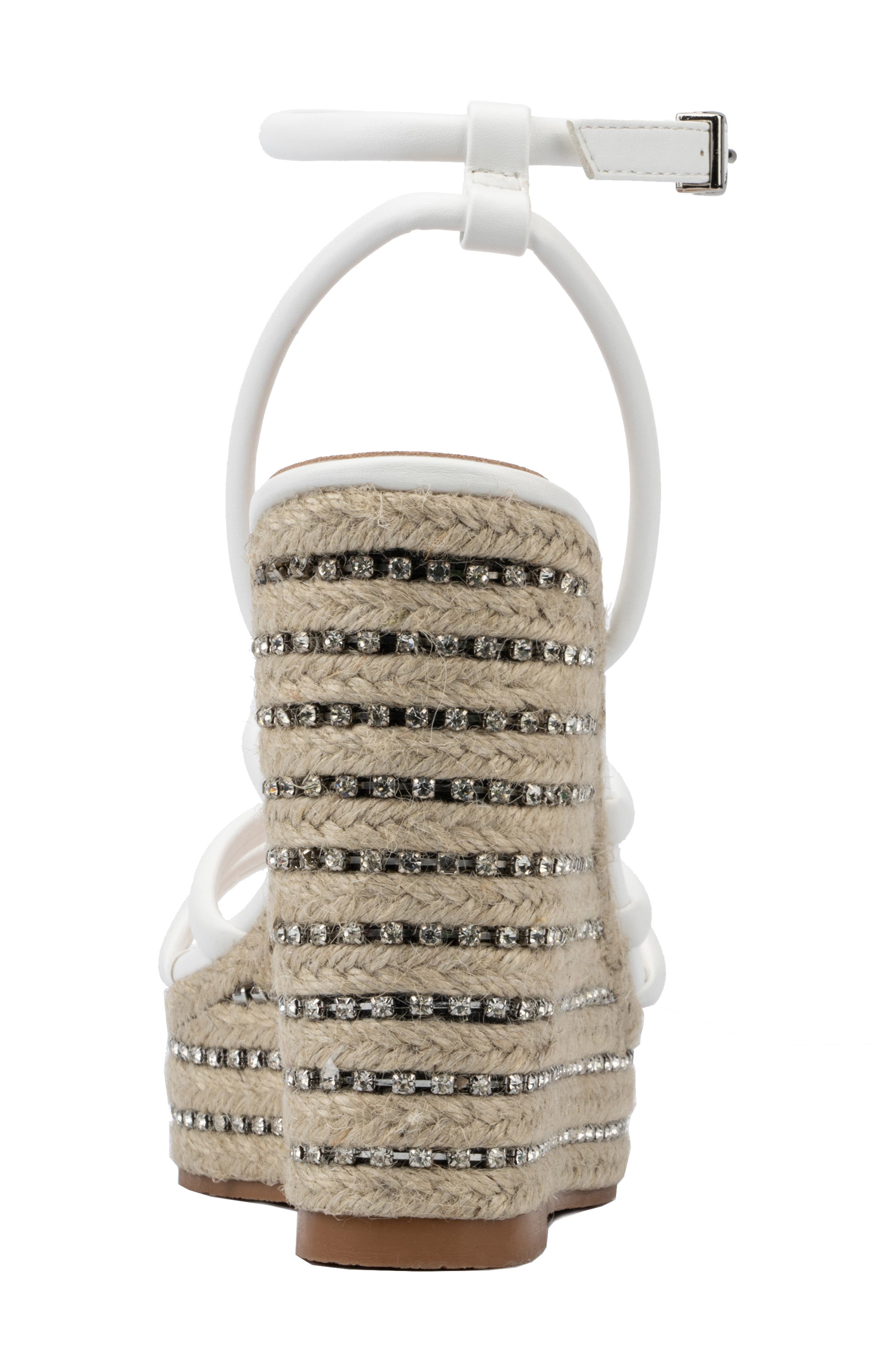 NEW YORK AND COMPANY Electra Platform Wedge Espadrille Sandal, Alternate, color, White