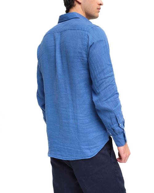 Peninsula Swimwear Cala Di Volpe Linen Shirt In Blue
