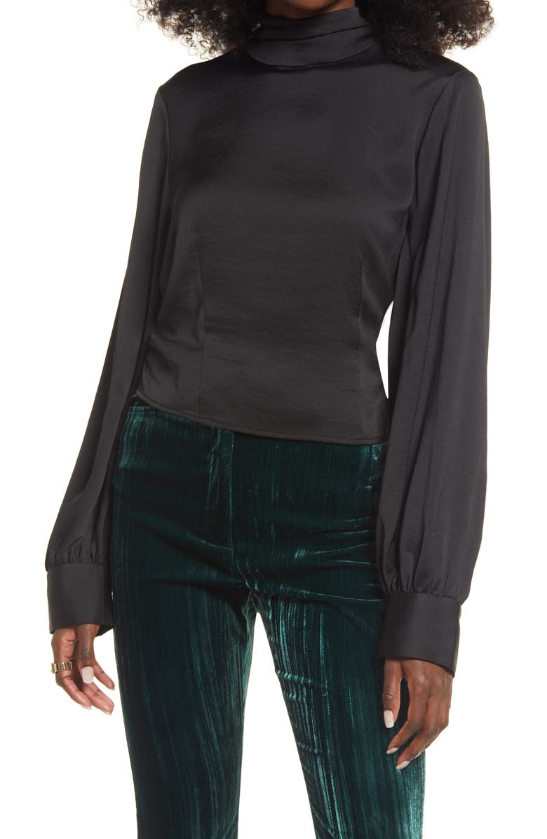 Open Edit Open Back Satin Top, Main, color, 