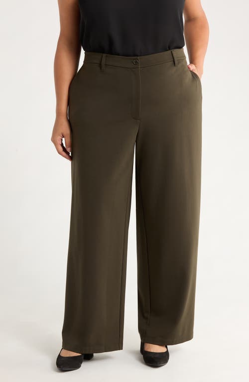Eileen Fisher High Waist Wide Leg Pants In Green
