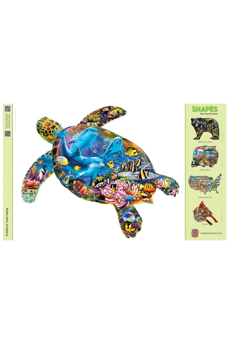 Turtle Sailing 1000 Piece Shaped Puzzle, Alternate, color, Multicolor