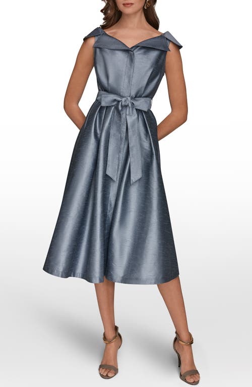Donna Karan New York Fit & Flare Midi Dress In Gray