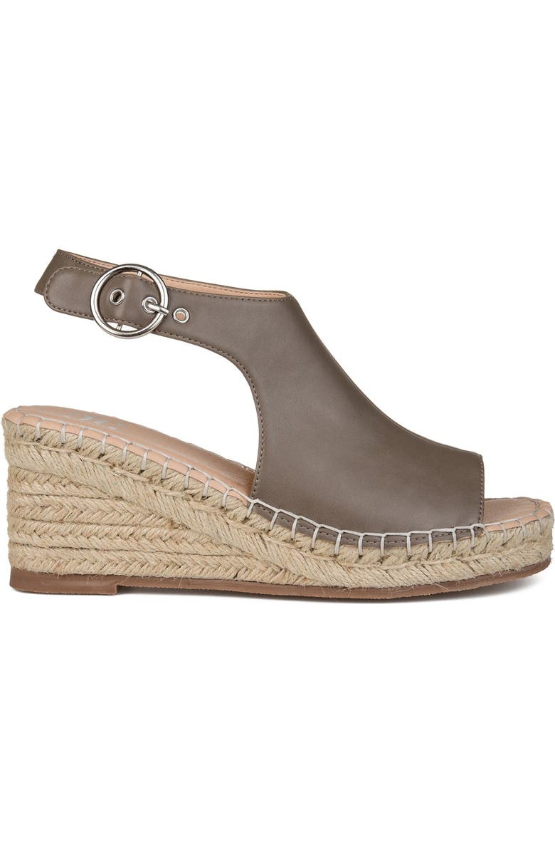 Journee Collection JOURNEE Crew Espadrille Wedge Sandal, Alternate, color, Taupe