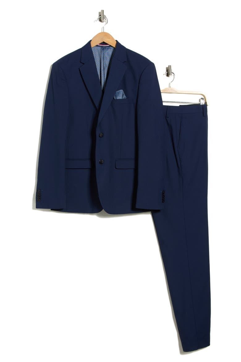 Solid Notch Lapel Suit, Main, color, NAVY