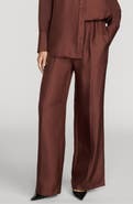 FRAME The Pintuck Wide Leg Silk Lounge Pants