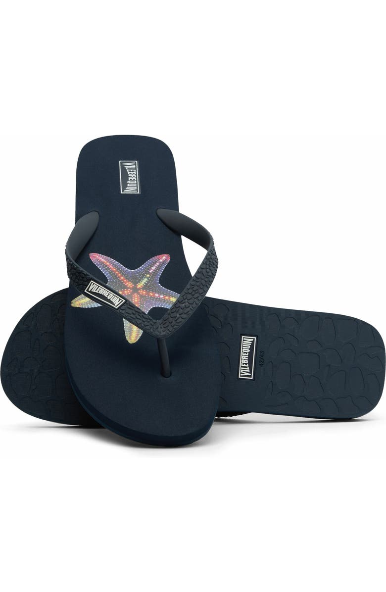 Vilebrequin Men's VBQ Line Flip Flops, Alternate, color, Bleu Marine