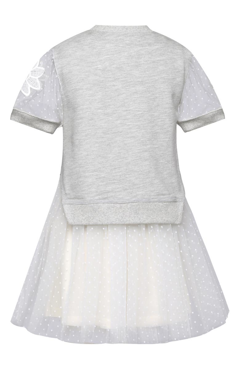 Baby Sara Kids' Twofer Mesh Dress, Alternate, color, Gray Multi