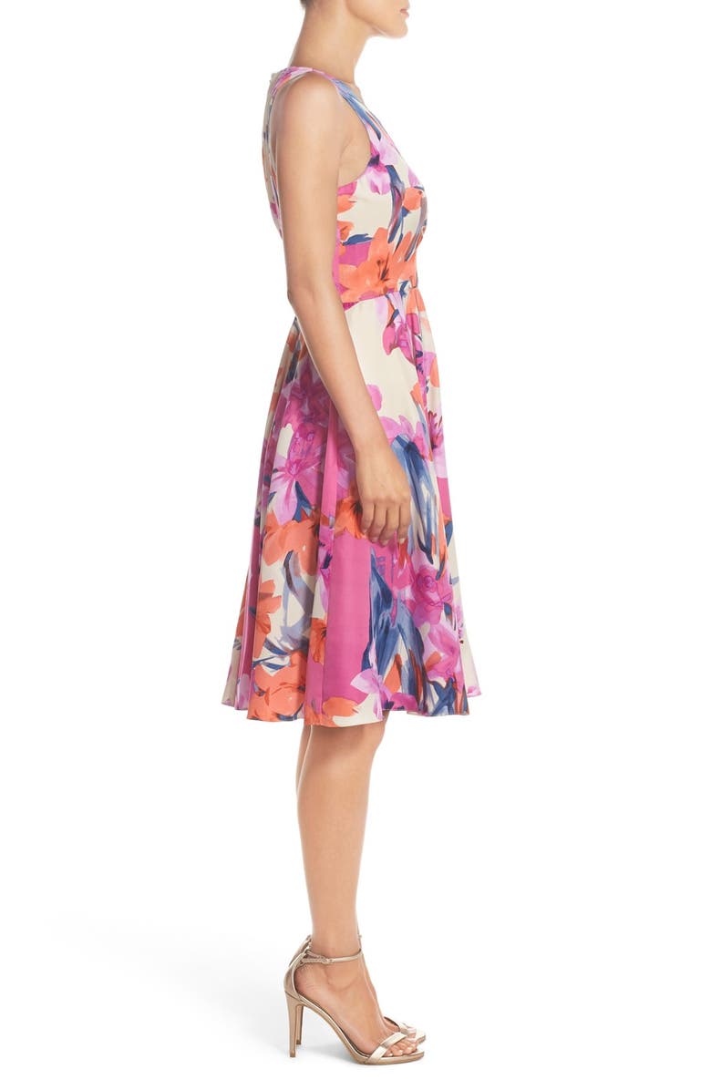 Donna Morgan Floral Print Woven Fit & Flare Dress, Alternate, color,