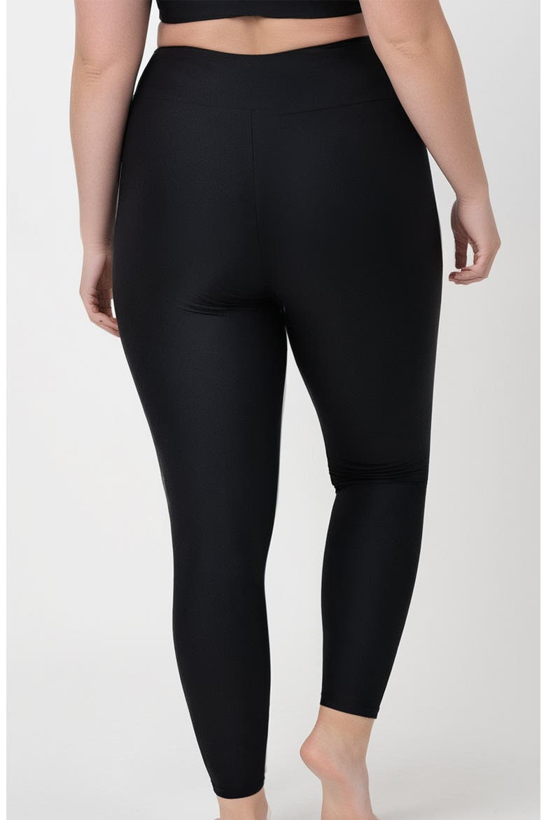 Plus Size Long Swim Leggings, Alternate, color, Black