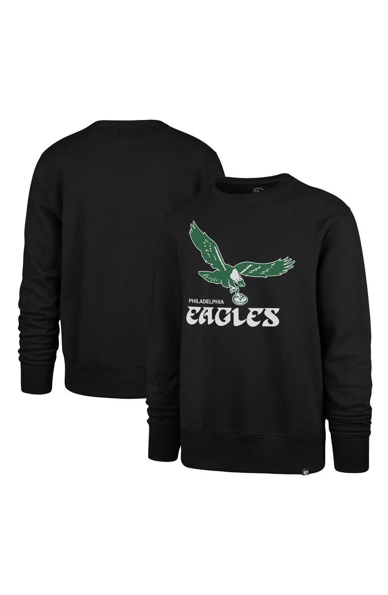 '47 Men's '47 Black Philadelphia Eagles Imprint Headline Pullover Sweatshirt, Main, color, 