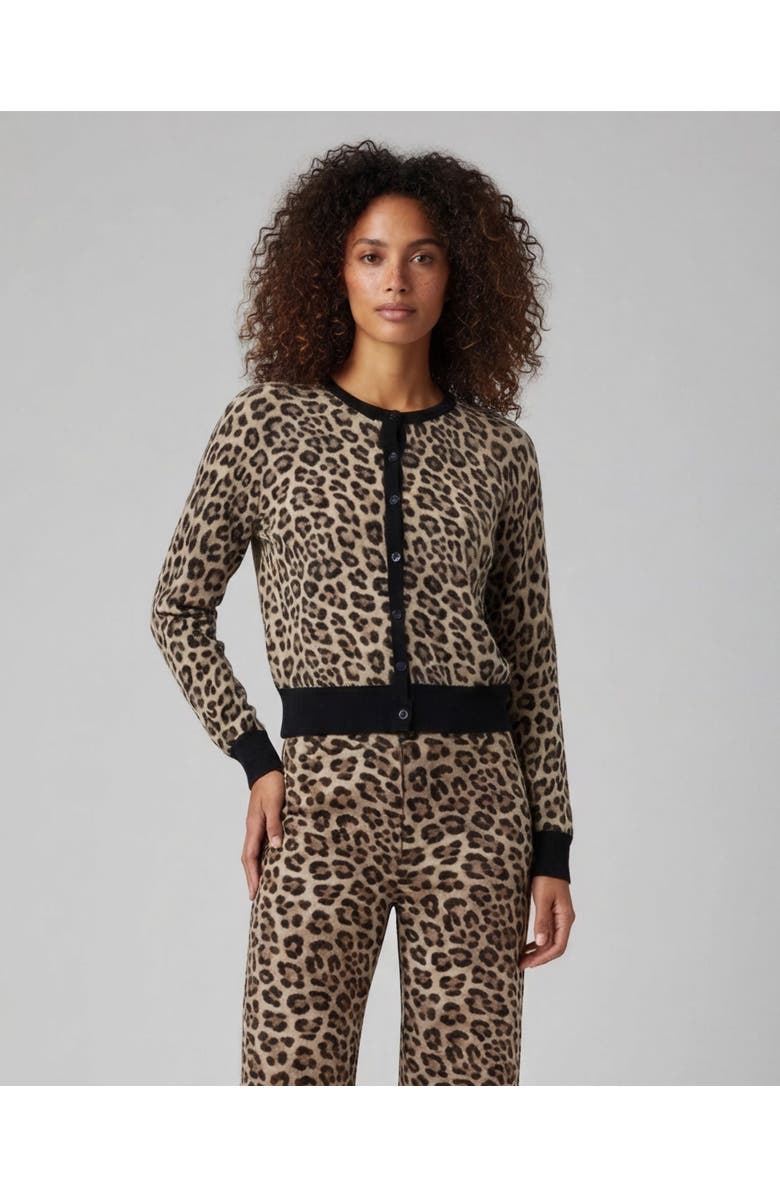 Lords of Harlech Leopard Womens Cropped Cardigan, Alternate, color, Leopard Brown