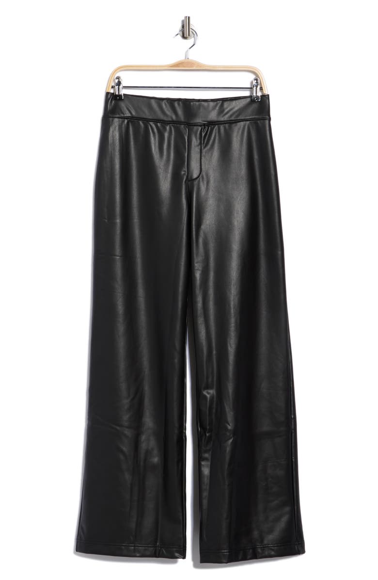 Sanctuary Faux Leather Wide Leg Pants, Alternate, color, Black