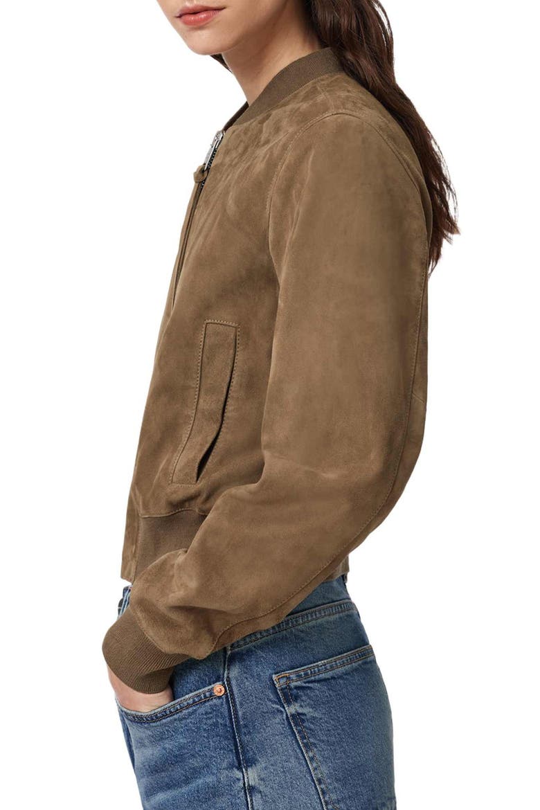 Orten Suede Bomber Jacket, Alternate, color, WALNUT BROWN