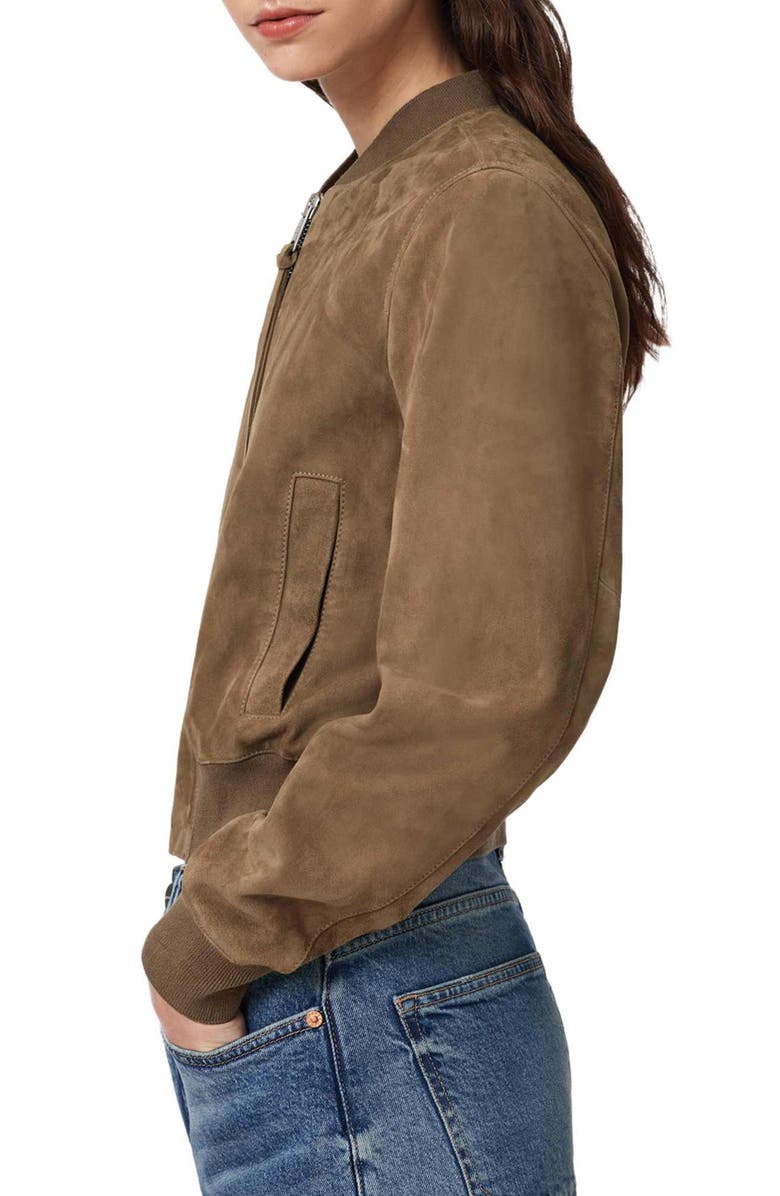 AllSaints Orten Suede Bomber Jacket, Alternate, color, Walnut Brown